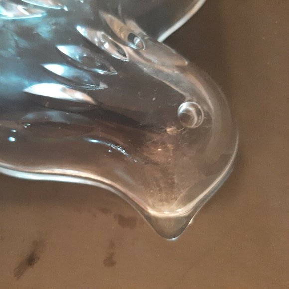 Mikasa Flying Bird Dove Clear Glass Trinket Dish Nut Candy Bowl Japan - Picture 6 of 7